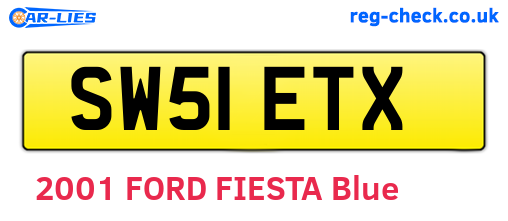 SW51ETX are the vehicle registration plates.