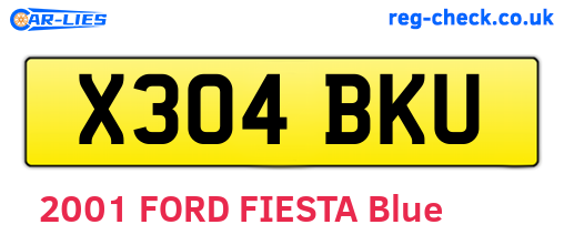 X304BKU are the vehicle registration plates.