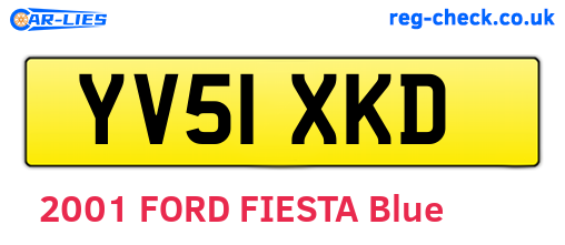 YV51XKD are the vehicle registration plates.