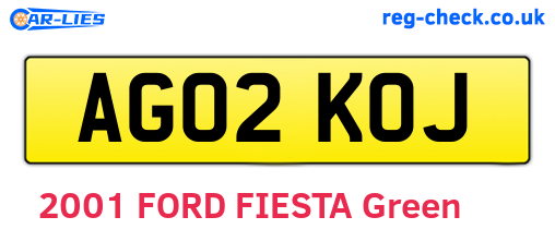 AG02KOJ are the vehicle registration plates.