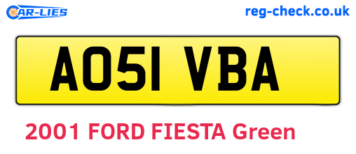 AO51VBA are the vehicle registration plates.