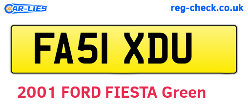 FA51XDU are the vehicle registration plates.
