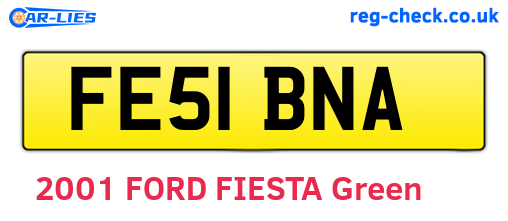 FE51BNA are the vehicle registration plates.