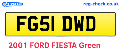 FG51DWD are the vehicle registration plates.