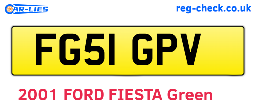FG51GPV are the vehicle registration plates.