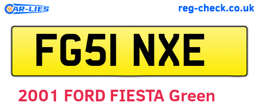 FG51NXE are the vehicle registration plates.