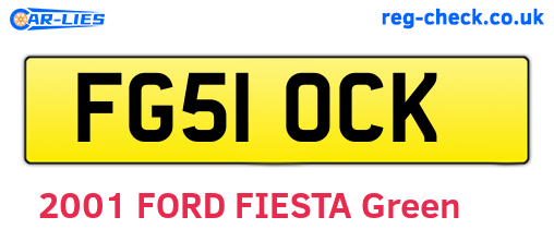 FG51OCK are the vehicle registration plates.