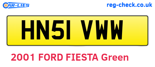 HN51VWW are the vehicle registration plates.
