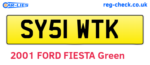 SY51WTK are the vehicle registration plates.