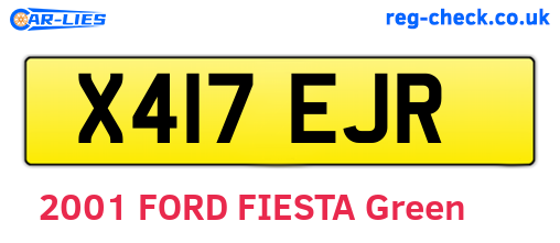 X417EJR are the vehicle registration plates.