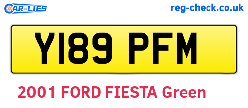 Y189PFM are the vehicle registration plates.
