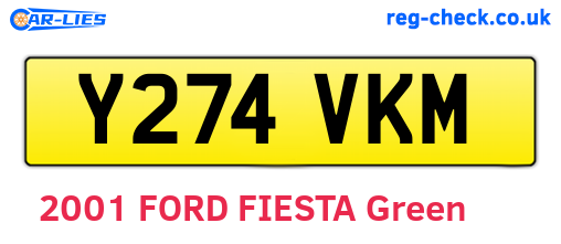 Y274VKM are the vehicle registration plates.