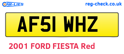 AF51WHZ are the vehicle registration plates.