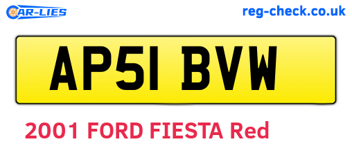 AP51BVW are the vehicle registration plates.