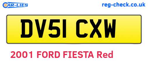 DV51CXW are the vehicle registration plates.