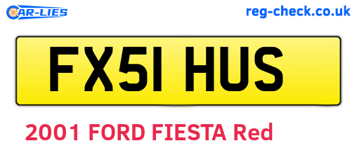 FX51HUS are the vehicle registration plates.