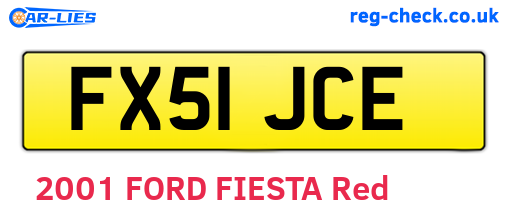 FX51JCE are the vehicle registration plates.