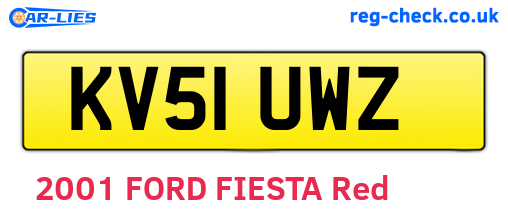 KV51UWZ are the vehicle registration plates.