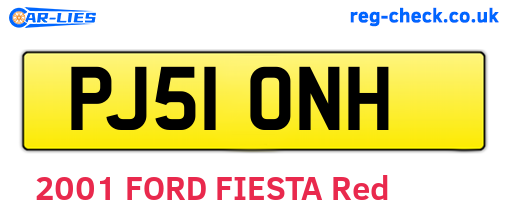PJ51ONH are the vehicle registration plates.
