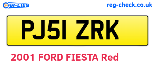 PJ51ZRK are the vehicle registration plates.