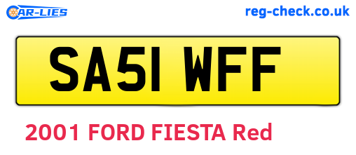 SA51WFF are the vehicle registration plates.