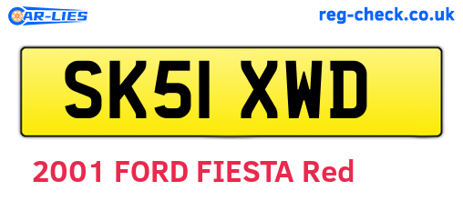 SK51XWD are the vehicle registration plates.