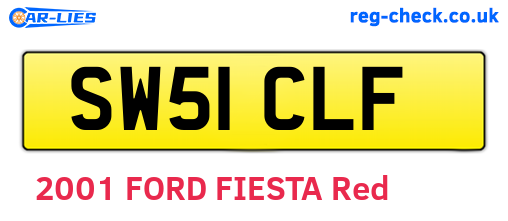 SW51CLF are the vehicle registration plates.