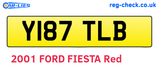 Y187TLB are the vehicle registration plates.
