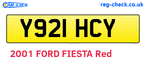 Y921HCY are the vehicle registration plates.