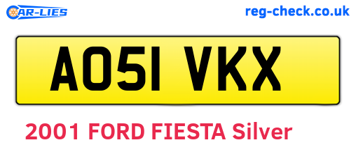 AO51VKX are the vehicle registration plates.