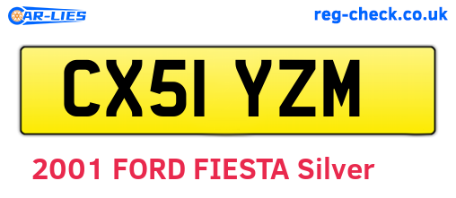 CX51YZM are the vehicle registration plates.