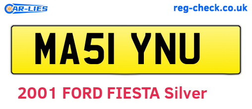MA51YNU are the vehicle registration plates.