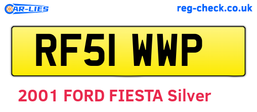 RF51WWP are the vehicle registration plates.