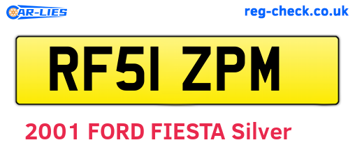 RF51ZPM are the vehicle registration plates.