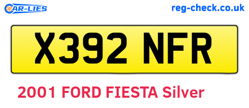 X392NFR are the vehicle registration plates.