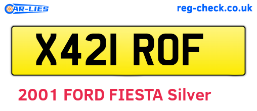 X421ROF are the vehicle registration plates.