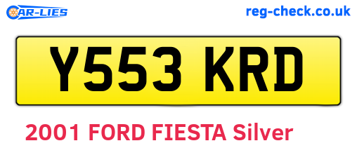 Y553KRD are the vehicle registration plates.