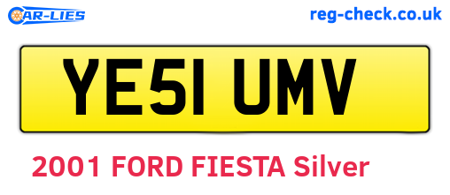 YE51UMV are the vehicle registration plates.