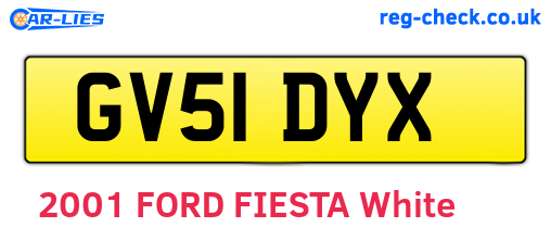 GV51DYX are the vehicle registration plates.