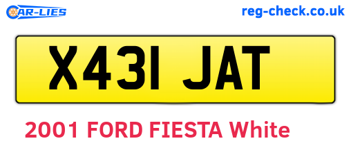 X431JAT are the vehicle registration plates.