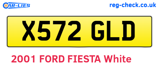 X572GLD are the vehicle registration plates.