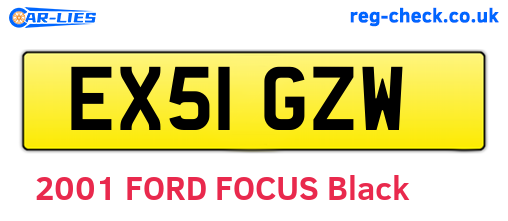 EX51GZW are the vehicle registration plates.