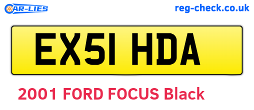 EX51HDA are the vehicle registration plates.