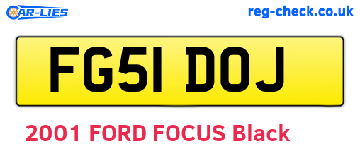 FG51DOJ are the vehicle registration plates.
