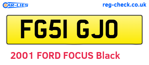 FG51GJO are the vehicle registration plates.