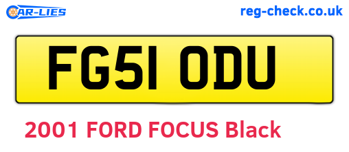 FG51ODU are the vehicle registration plates.