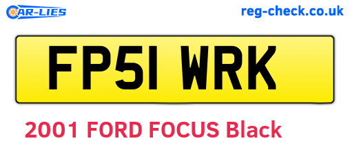 FP51WRK are the vehicle registration plates.