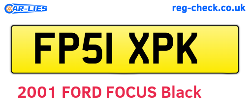 FP51XPK are the vehicle registration plates.