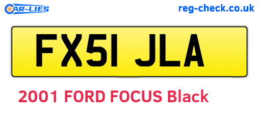 FX51JLA are the vehicle registration plates.