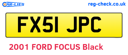 FX51JPC are the vehicle registration plates.
